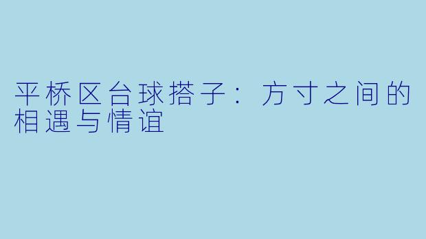 平桥区台球搭子：方寸之间的相遇与情谊