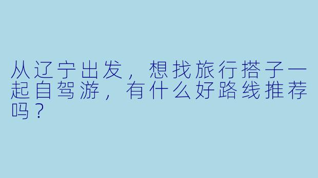 从辽宁出发，想找旅行搭子一起自驾游，有什么好路线推荐吗？