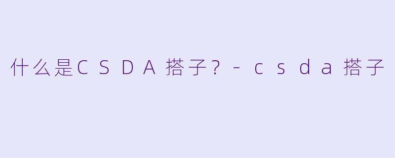 什么是CSDA搭子？-csda搭子