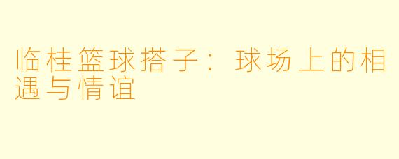临桂篮球搭子：球场上的相遇与情谊