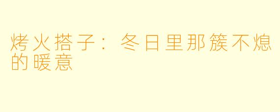 烤火搭子：冬日里那簇不熄的暖意