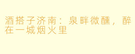 酒搭子济南：泉畔微醺，醉在一城烟火里