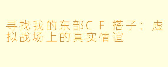 寻找我的东部CF搭子：虚拟战场上的真实情谊