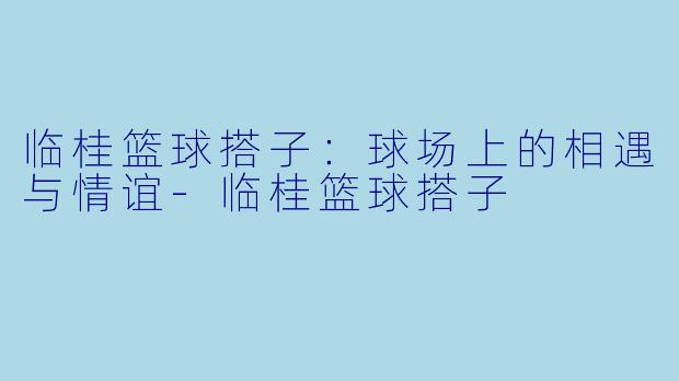 临桂篮球搭子：球场上的相遇与情谊-临桂篮球搭子