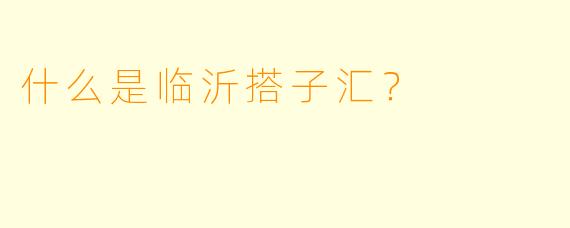 什么是临沂搭子汇？