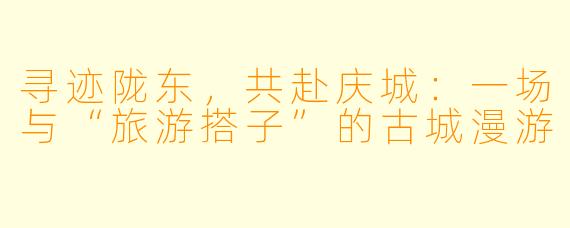 寻迹陇东，共赴庆城：一场与“旅游搭子”的古城漫游