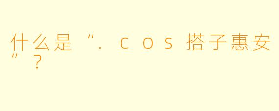 什么是“.cos搭子惠安”？