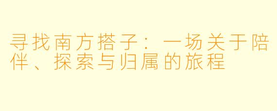寻找南方搭子：一场关于陪伴、探索与归属的旅程