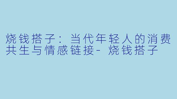 烧钱搭子：当代年轻人的消费共生与情感链接-烧钱搭子