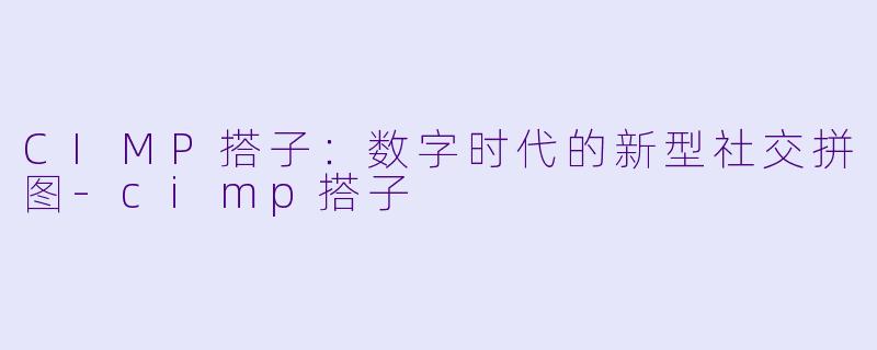CIMP搭子：数字时代的新型社交拼图-cimp搭子