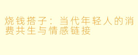 烧钱搭子：当代年轻人的消费共生与情感链接