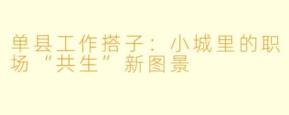 单县工作搭子：小城里的职场“共生”新图景