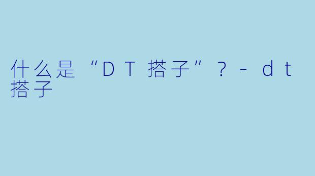 什么是“DT搭子”？-dt搭子