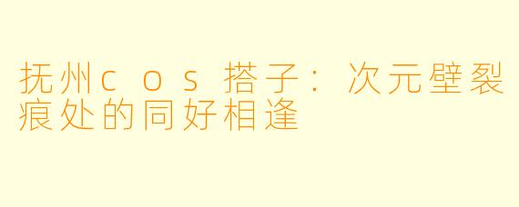抚州cos搭子：次元壁裂痕处的同好相逢