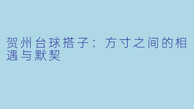 贺州台球搭子：方寸之间的相遇与默契