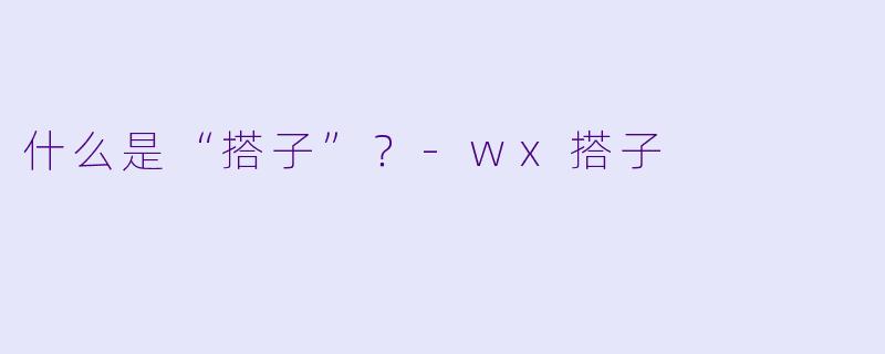 什么是“搭子”？-wx搭子