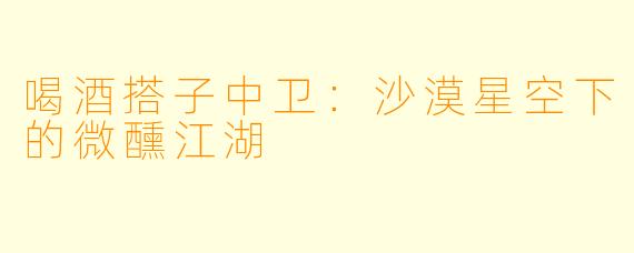 喝酒搭子中卫：沙漠星空下的微醺江湖