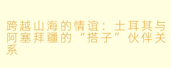 跨越山海的情谊:土耳其与阿塞拜疆的“搭子”伙伴关系