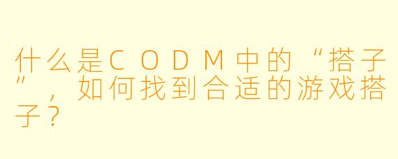 什么是CODM中的“搭子”,如何找到合适的游戏搭子?