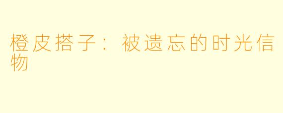 橙皮搭子：被遗忘的时光信物