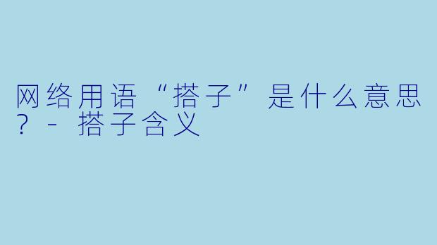 网络用语“搭子”是什么意思？-搭子含义