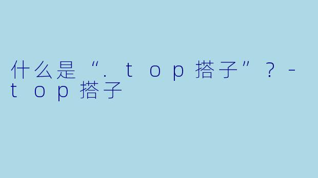 什么是“.top搭子”？-top搭子