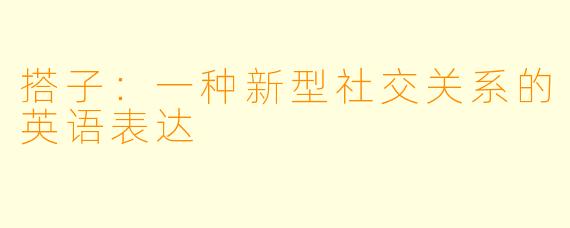 搭子：一种新型社交关系的英语表达