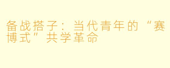 备战搭子：当代青年的“赛博式”共学革命