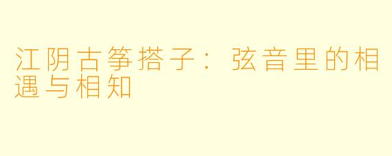 江阴古筝搭子：弦音里的相遇与相知