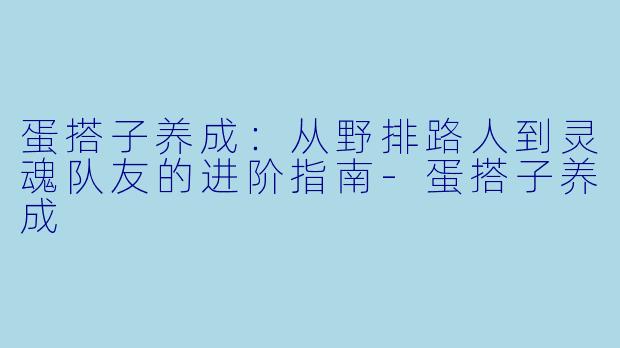 蛋搭子养成：从野排路人到灵魂队友的进阶指南-蛋搭子养成