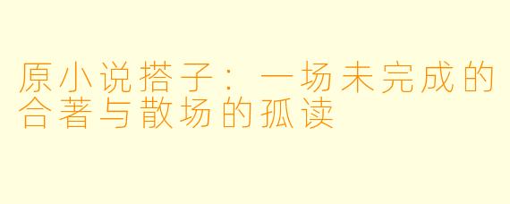 原小说搭子：一场未完成的合著与散场的孤读