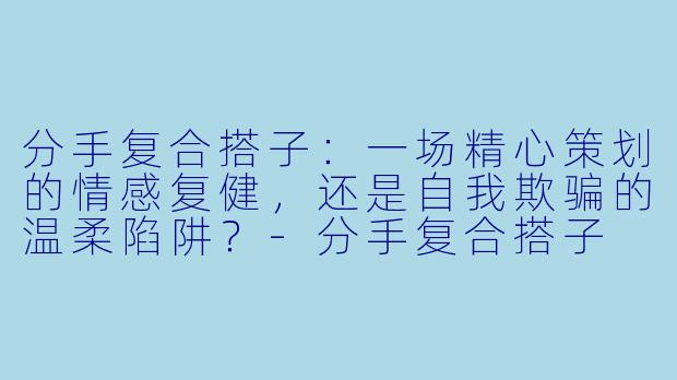 分手复合搭子：一场精心策划的情感复健，还是自我欺骗的温柔陷阱？-分手复合搭子