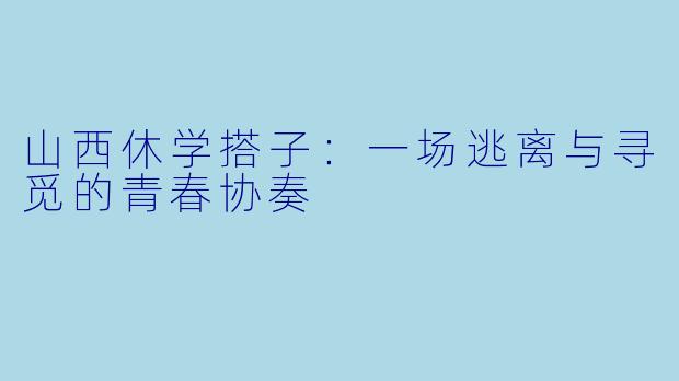 山西休学搭子：一场逃离与寻觅的青春协奏
