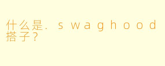 什么是.swaghood搭子？