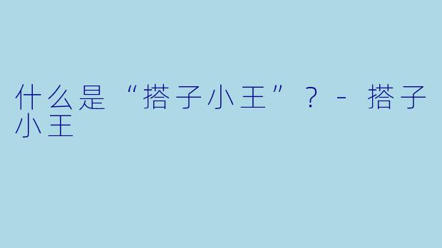 什么是“搭子小王”？-搭子小王