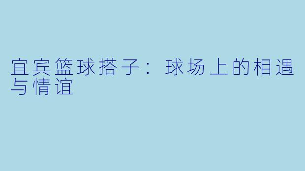 宜宾篮球搭子：球场上的相遇与情谊