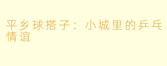 平乡球搭子：小城里的乒乓情谊