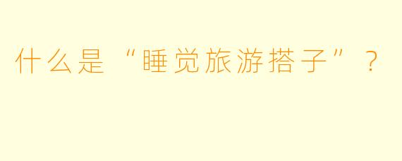 什么是“睡觉旅游搭子”？
