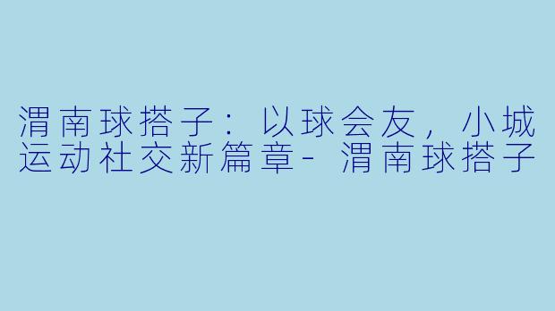 渭南球搭子：以球会友，小城运动社交新篇章-渭南球搭子