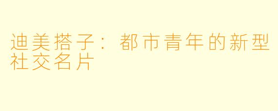 迪美搭子：都市青年的新型社交名片