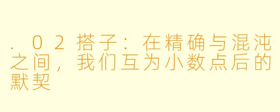 .02搭子：在精确与混沌之间，我们互为小数点后的默契