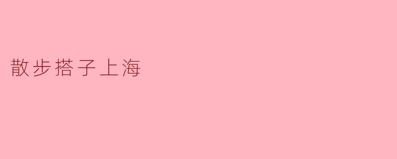 散步搭子上海