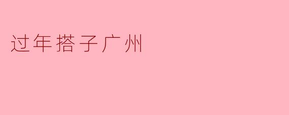 过年搭子广州