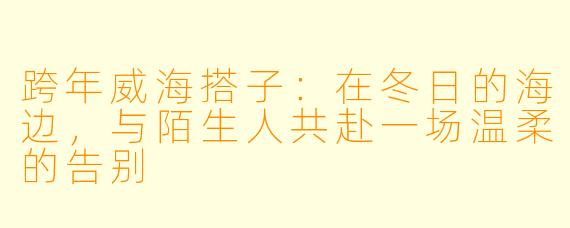 跨年威海搭子：在冬日的海边，与陌生人共赴一场温柔的告别