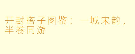 开封搭子图鉴：一城宋韵，半卷同游