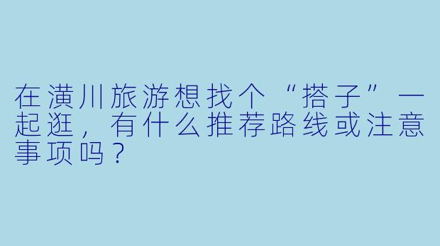 在潢川旅游想找个“搭子”一起逛，有什么推荐路线或注意事项吗？