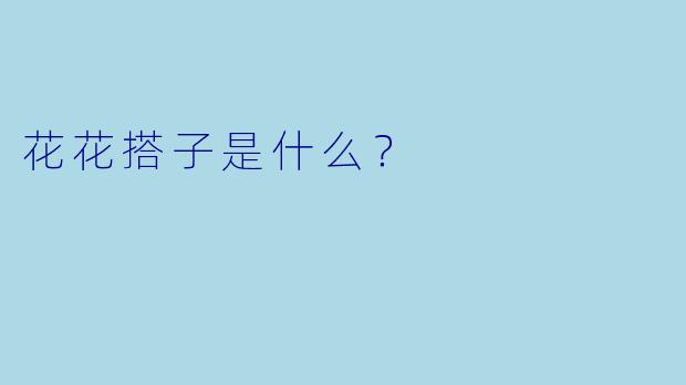 花花搭子是什么？