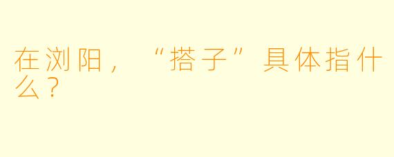 在浏阳，“搭子”具体指什么？