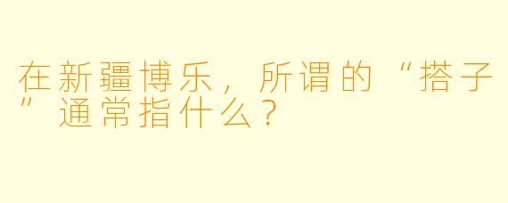 在新疆博乐，所谓的“搭子”通常指什么？