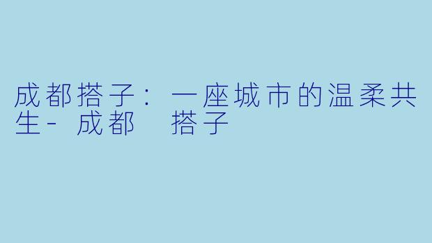 成都搭子：一座城市的温柔共生-成都 搭子